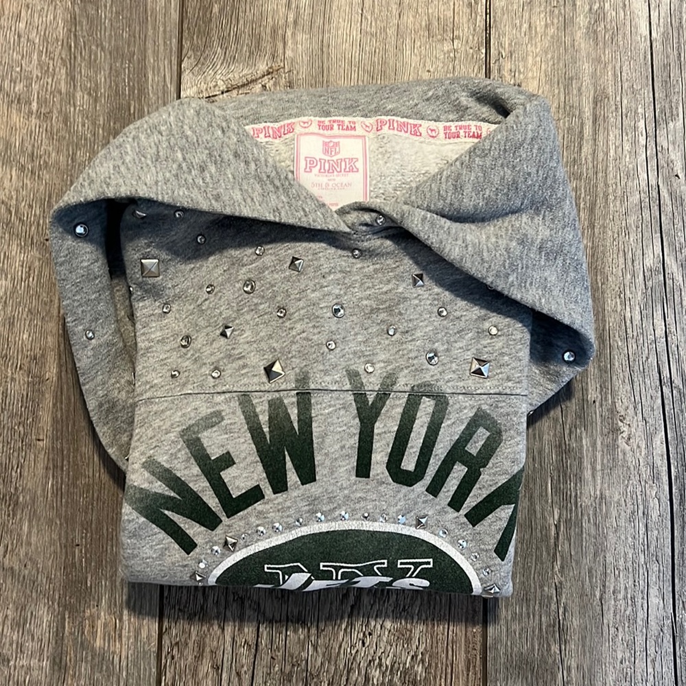 Victorias Secret Pink w/ 5th & Ocean Bling Hoodie      NY Jets